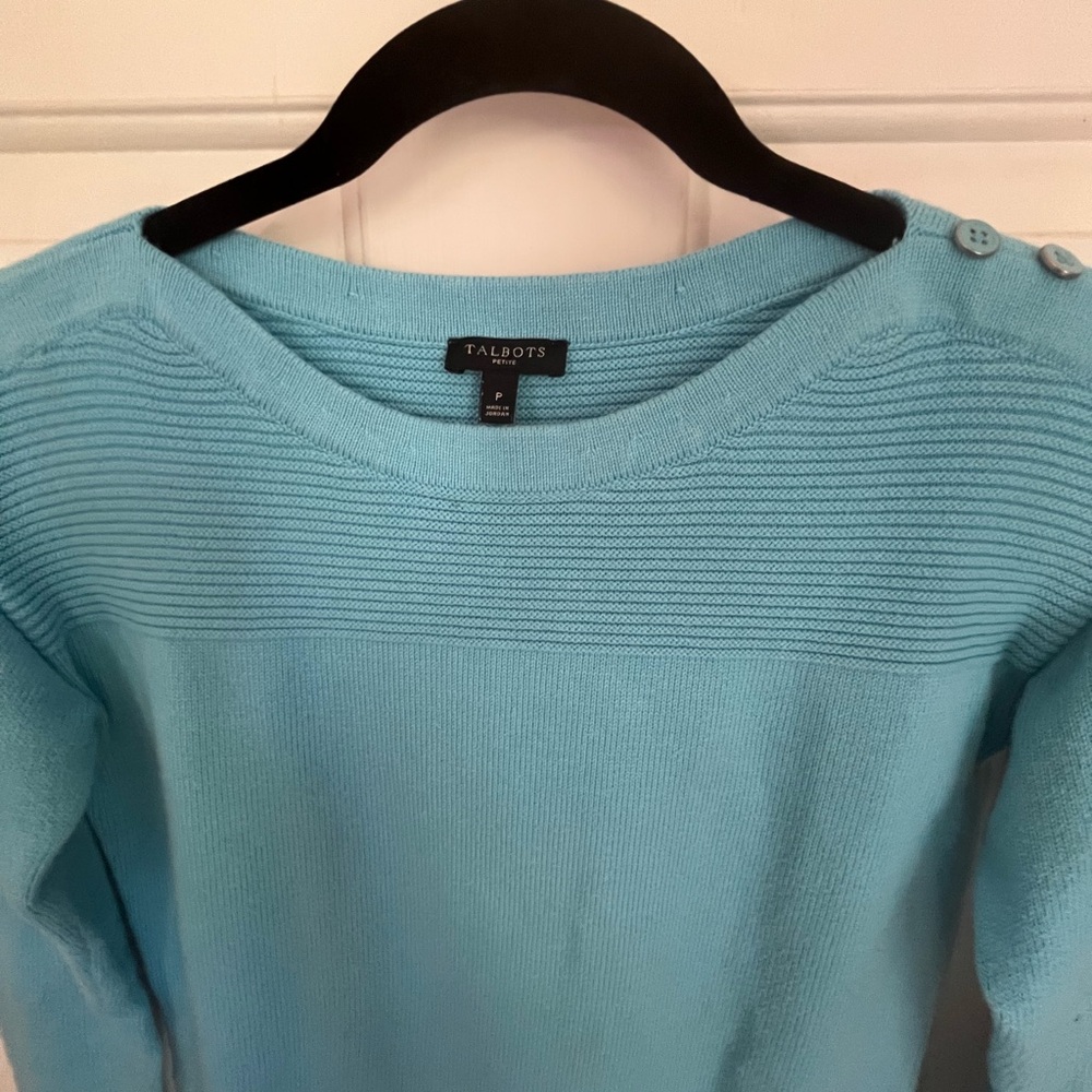 Talbots Long Sleeve Turquoise Sweater